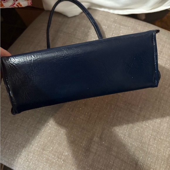 Vintage Elegant Navy Blue Handbag - Picture 3 of 6